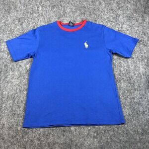Polo Ralph Lauren T Shirt Boys L Blue Pony Logo Crewneck Cotton Tee